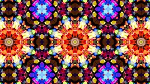 Videohive - Colorful Stained Glass Kaleidoscope Loop 4K 09 - 32483918 - 32483918