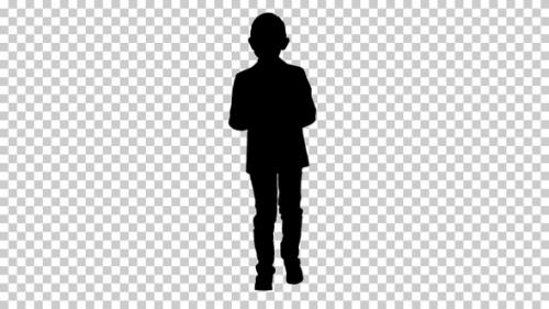 Videohive - Silhouette Boy walking, Alpha Channel - 32483936 - 32483936