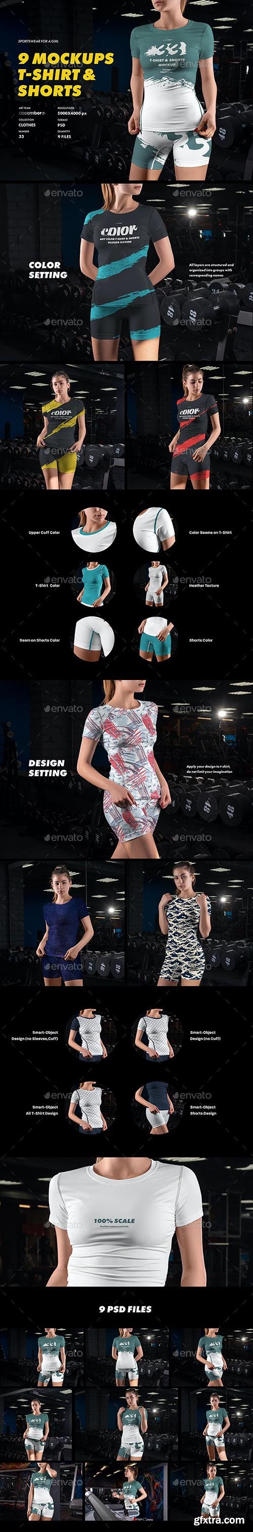 GraphicRiver - 9 Sports T-Shirts and Shorts Mockups 32271118