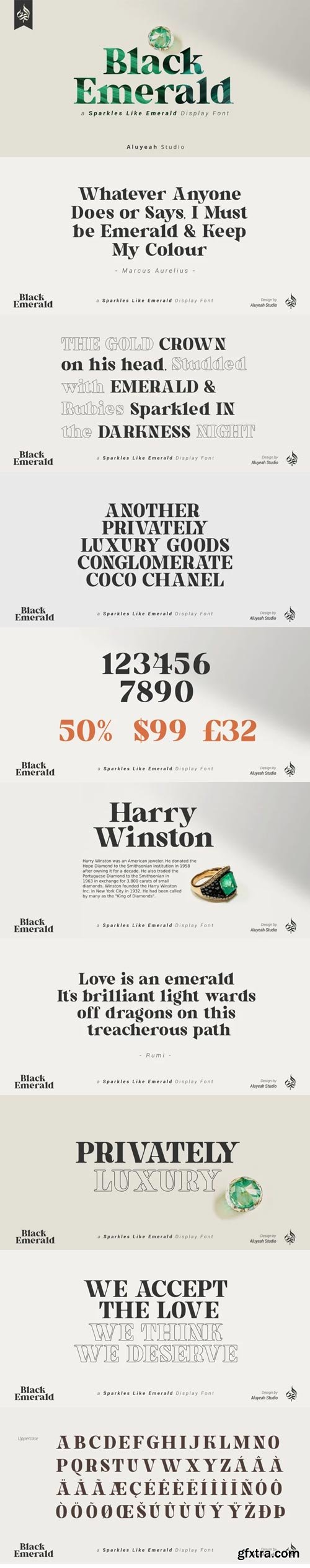 Al Black Emerald Font Family