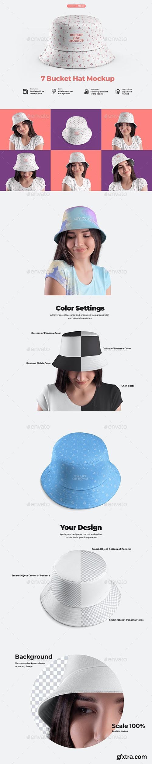 GraphicRiver - 7 Bucket Hat Mockups 32250942