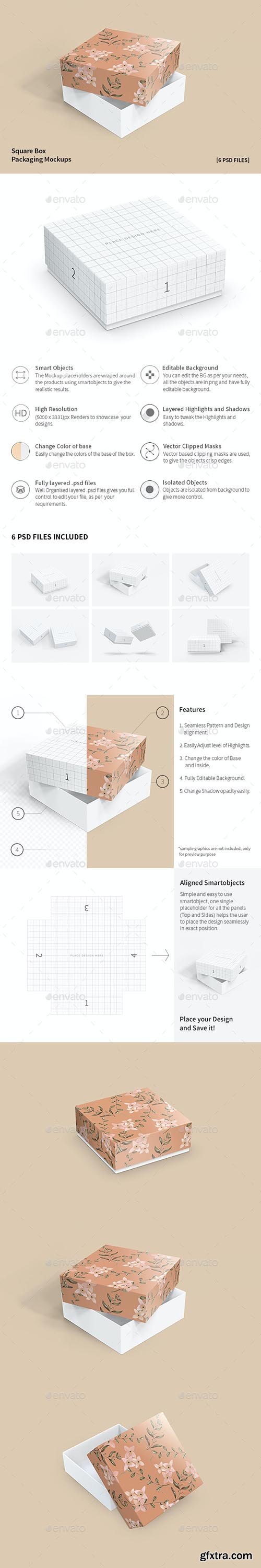 GraphicRiver - Square Box Packaging Mockups 32358611