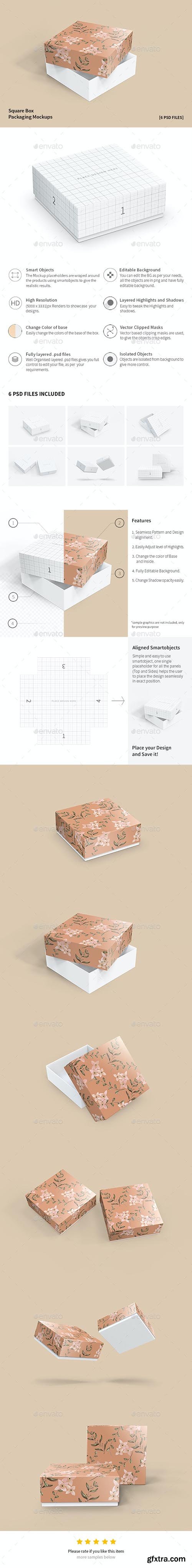 GraphicRiver - Square Box Packaging Mockups 32358611