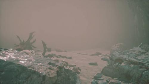 Videohive - Rocky Cliff with Sand Beach in Deep Fog - 32497609 - 32497609