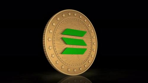 Videohive - Solana altcoin cryptocurrency golden coin 3d - 32494788 - 32494788