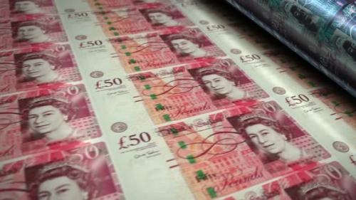 Videohive - Pound Sterling money banknotes printing seamless loop - 32494860 - 32494860