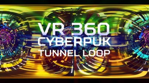 Videohive - Cyberpunk VR 360 Tunnel Loop - 32495275 - 32495275