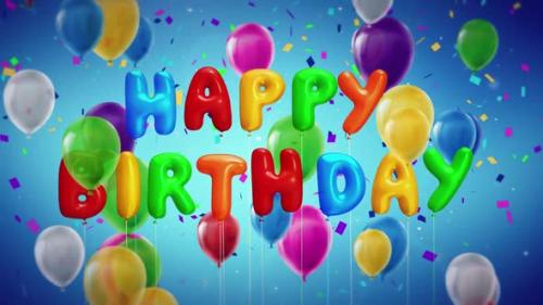 Videohive - Happy Birthday Celebration With Confetties - 32495725 - 32495725