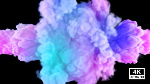 Videohive - Collision Of Two Streams Of Festival Colored Smoke And Dissipate 4K - 32498197 - 32498197