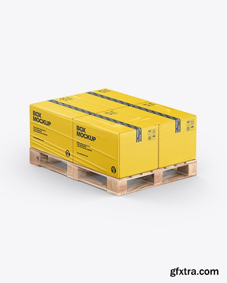 Pallet W/ 4 Paper Boxes Mockup 84292