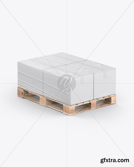 Pallet W/ 4 Paper Boxes Mockup 84292