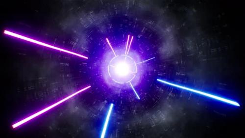 Videohive - Vj Space Neon Light Laser Beam Tunnel Loop 4K - 32506525 - 32506525