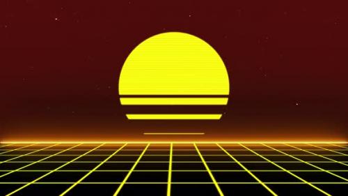 Videohive - Sunset Retro style 80s Sci-Fi - 32510548 - 32510548