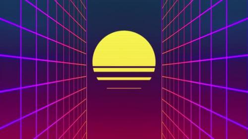 Videohive - Sunset Retro style 80s Sci-Fi - 32510549 - 32510549