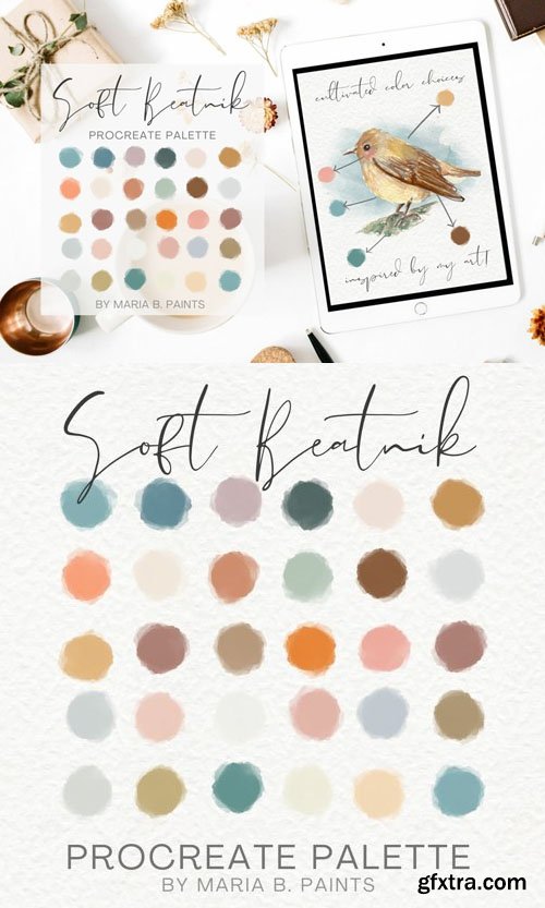 Soft Bohemian Beatnik Color Scheme Art - Procreate Palette [SWATCHES]