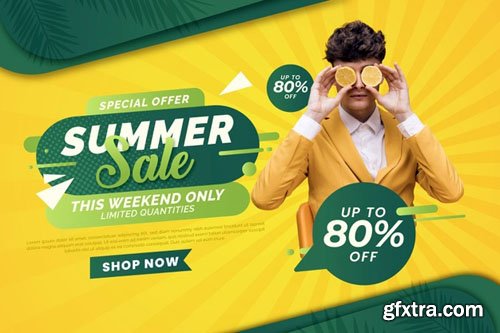 Summer Sale Banner Vector Template