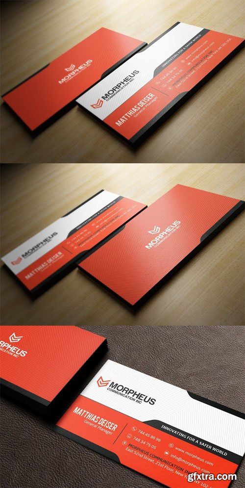 Orange Business Card PSD Mockup Template