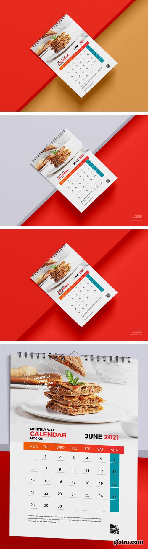 Monthly A3 Wall Calendar PSD Mockup Template