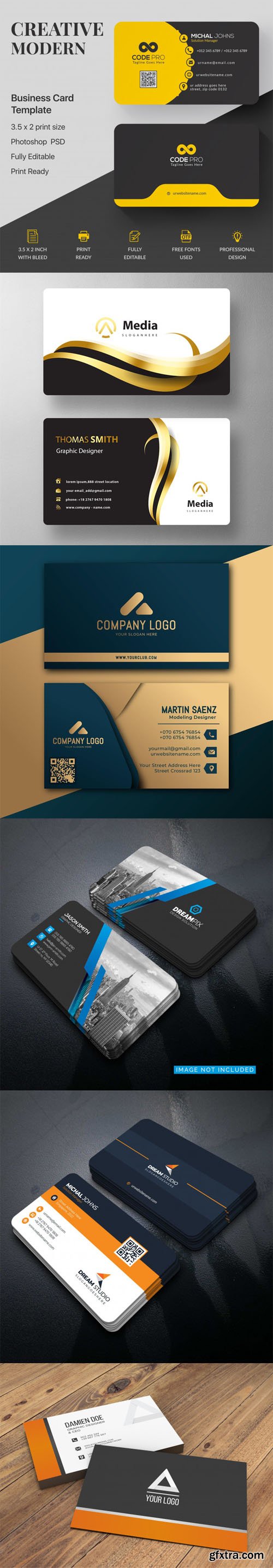 6 Professional Business Card Mockups Templates [PSD/Ai/EPS]