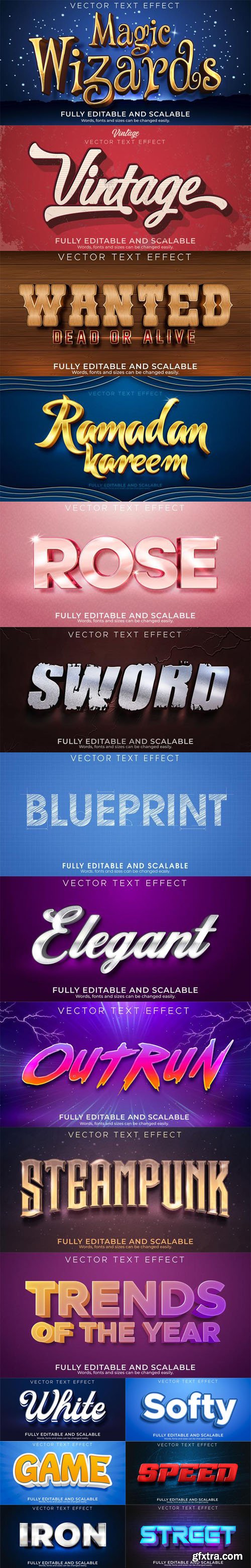 17 Editable Text Effects - Text Style Vector Templates