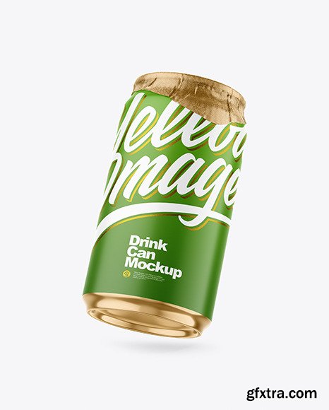 330ml Matte Drink Can w/ Foil Lid Mockup 84543