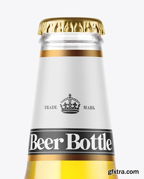 Clear Glass Lager Beer Bottle Mockup 83823