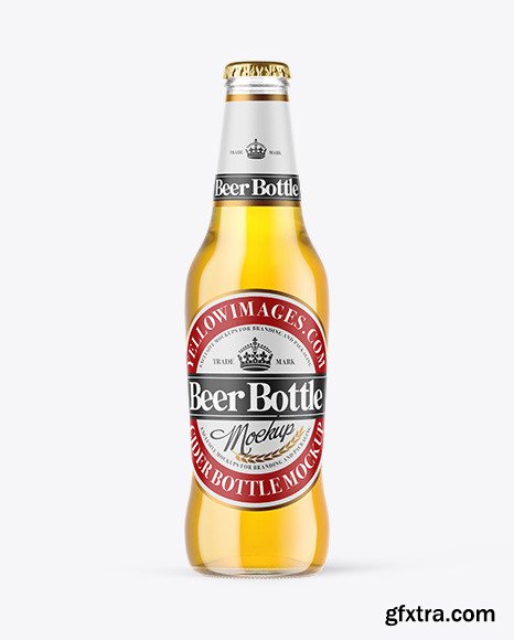 Clear Glass Lager Beer Bottle Mockup 83823