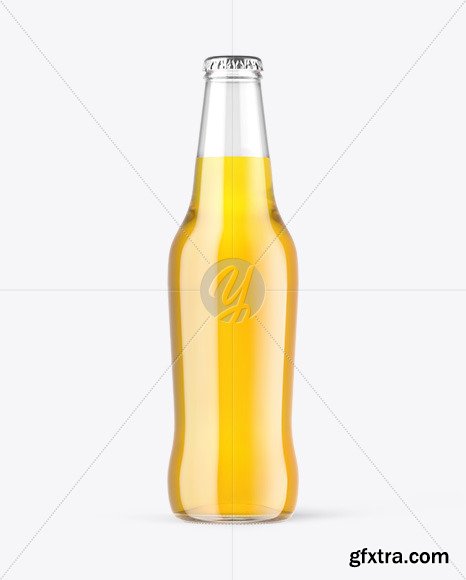 Clear Glass Lager Beer Bottle Mockup 83823