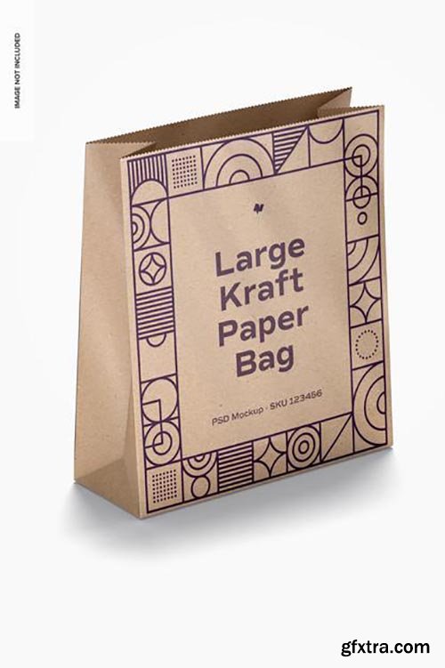 Large kraft paper bags mockup