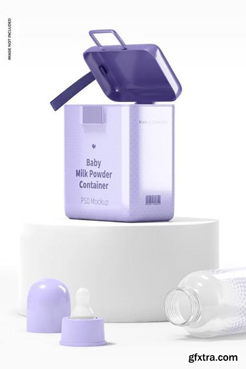 Large baby milk powder containers mockup