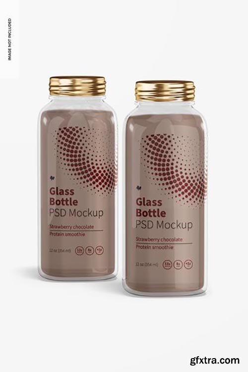 12 oz glass bottles mockup