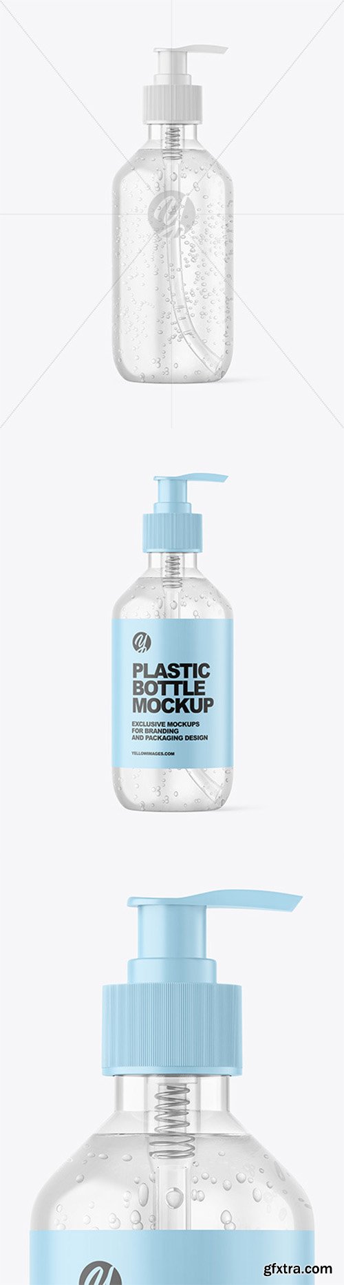 Clear Cosmetic Bottle with Pump Mockup 79931