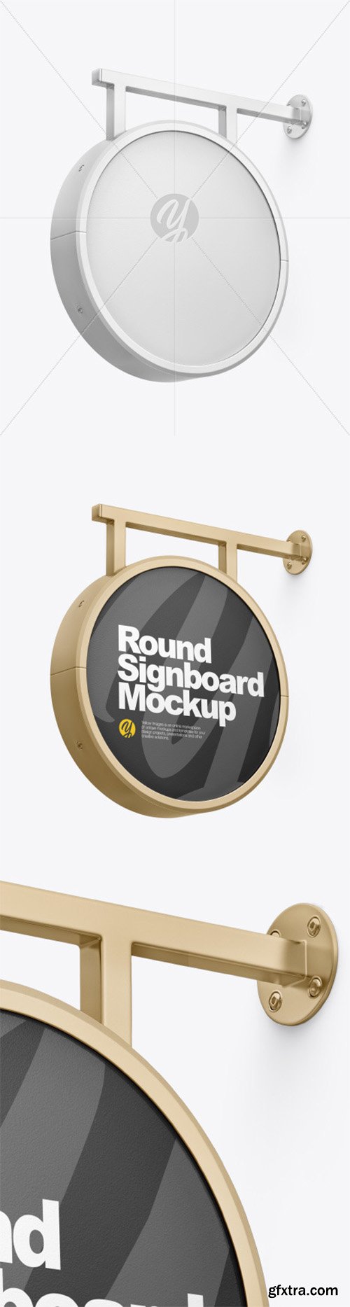 Metallic Round Signboard Mockup 80003