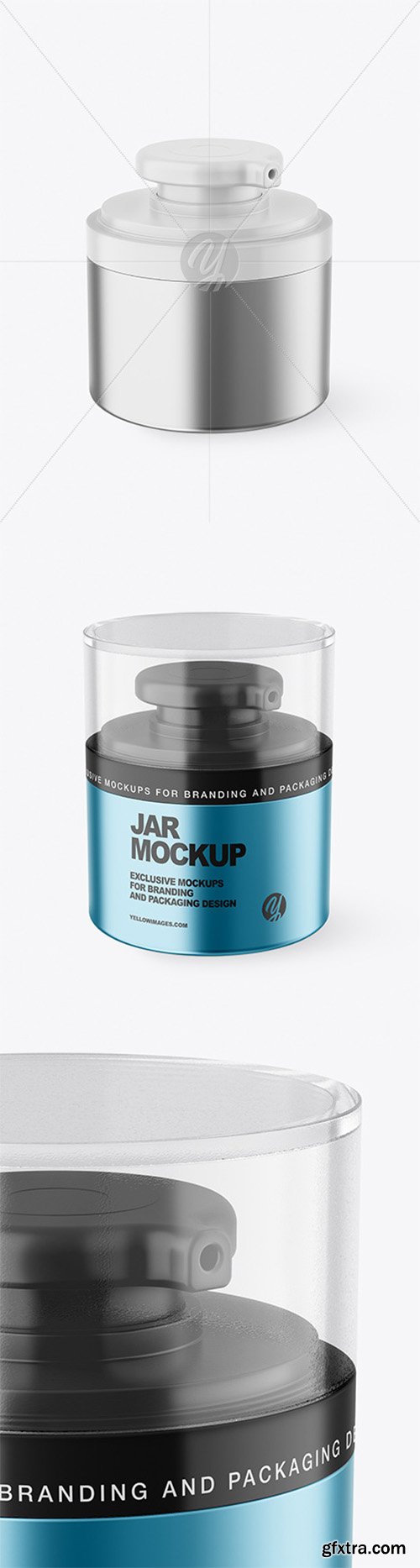 Metallic Cosmetic Jar with Pump Mockup 80072