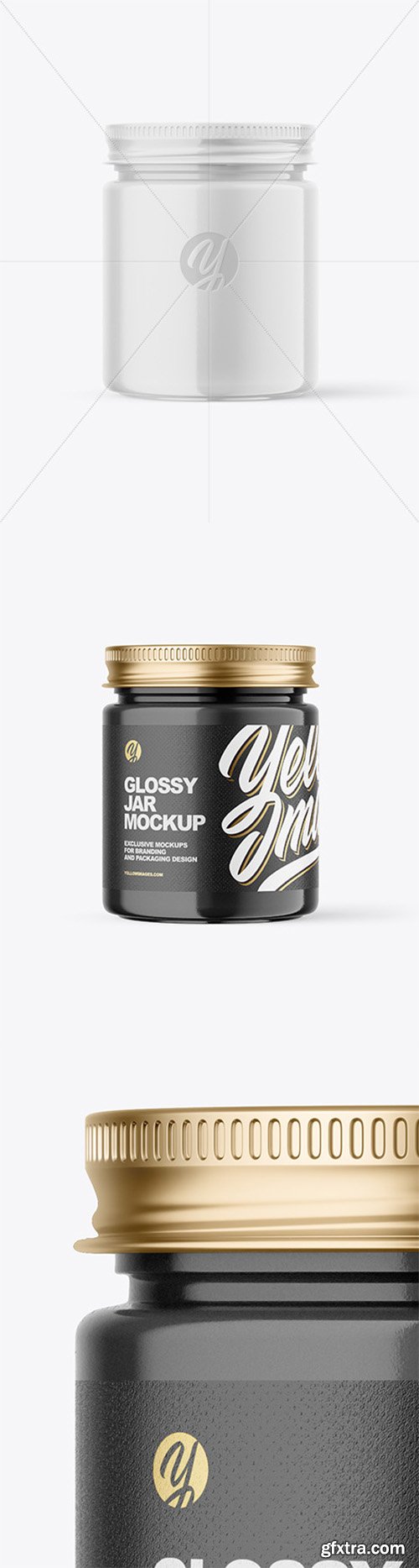 Glossy Cosmetic Jar with Metallic Cap Mockup 80013