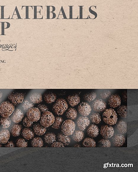 Kraft Paper Box With Chocolate Balls Mockup 84627