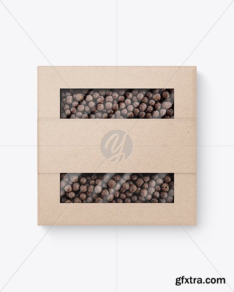 Kraft Paper Box With Chocolate Balls Mockup 84627