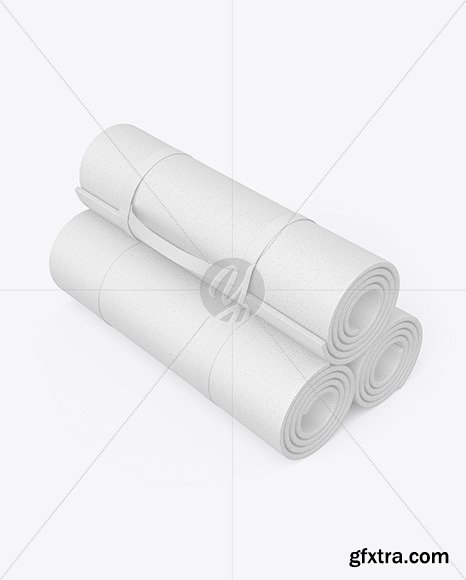 Three Rubber Yoga Mats Mockup 84630