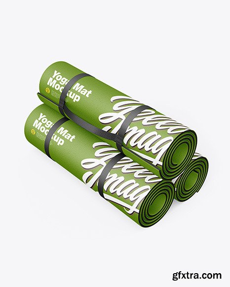 Three Rubber Yoga Mats Mockup 84630