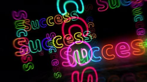 Videohive - Success neon symbol 3d flight between - 32511937 - 32511937