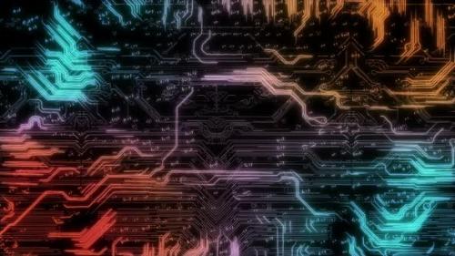 Videohive - Electrons Move Around the Motherboard Around the Processor with a Great Depth of Field - 32512464 - 32512464