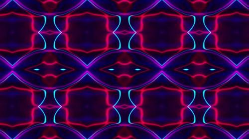 Videohive - Multicolor Neon Line Abstract Liquid VJ Kaleidoscope Background Seamless Loop V4 - 32513819 - 32513819