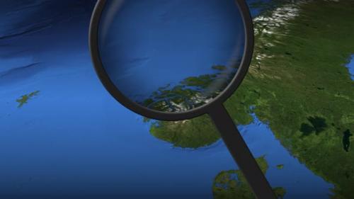 Videohive - Loupe Finds Bergen City on the Map - 32516555 - 32516555