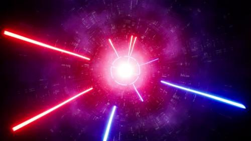 Videohive - VJ Space Police Light Laser Beam Tunnel Loop 4K - 32517916 - 32517916