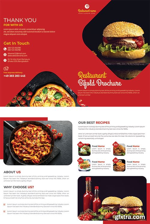 Restaurant Bifold Brochure Template