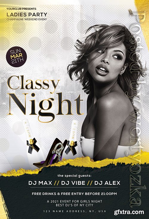 Classy night psd flyer template