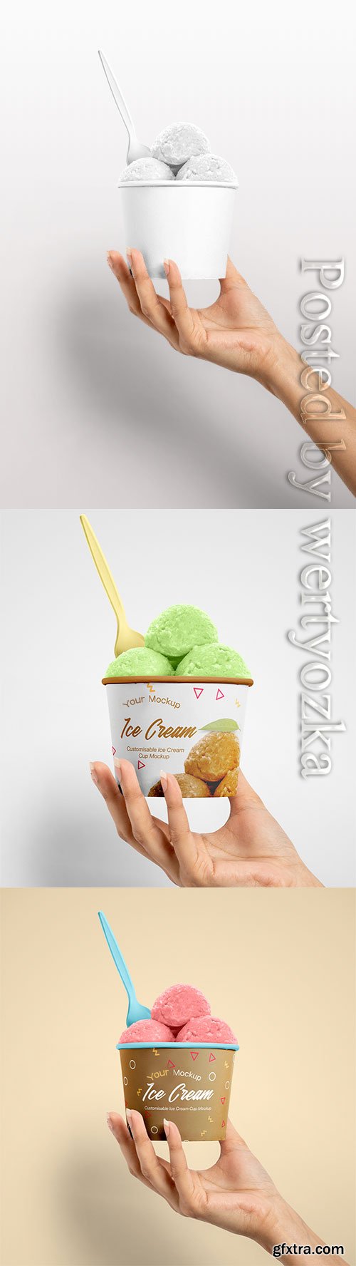 Ice Cream Cup Mockup PSD