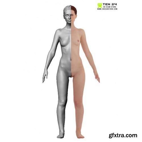 3D Scan Store - Colour Female 04 Pose 01