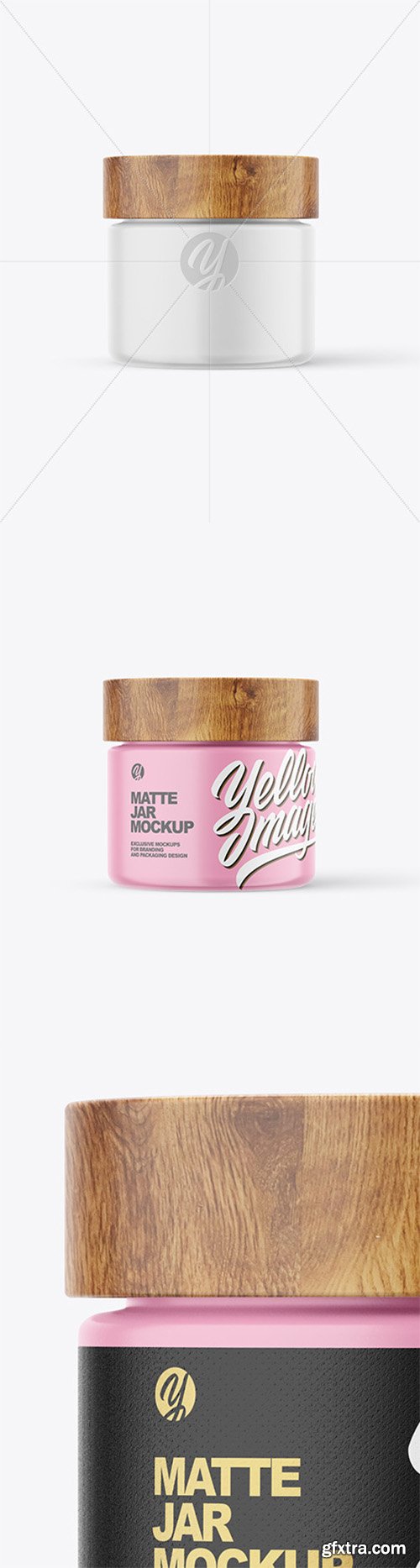 60ml Matte Jar W/ Wooden Lid Mockup 80116