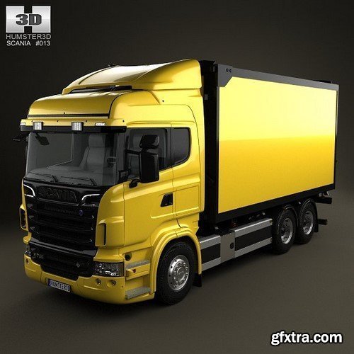 Scania R 730 Box Truck 2010 3D Model